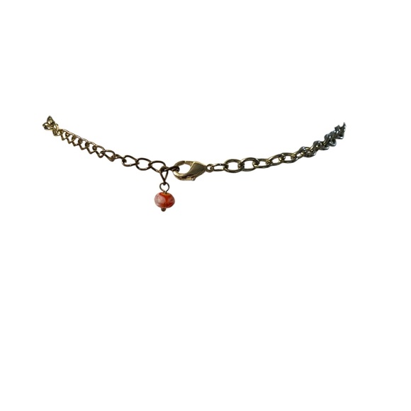 Bright multicolored beaded gold tone necklace - Picture 4 of 5